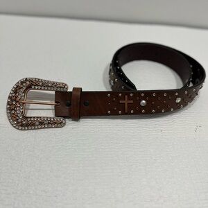 Roper Woman’s Belt Bling Crosses Western Size L